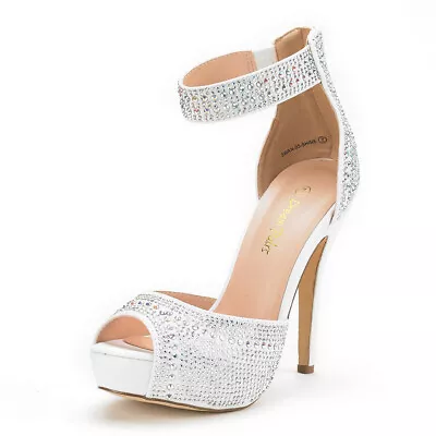 $40.79 • Buy Women's Stilettos High Paltform Heel Sandals Ankle Strap Back Zipper Dress Shoes