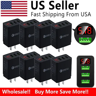 Lot Of 3 Port USB Home Wall Fast Charger For Cell Phone IPhone Samsung Android • $11.55