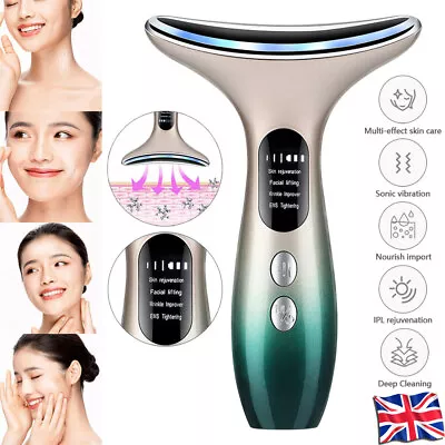 LED Microcurrent Skin Tightening Lifting Device Face Neck Facial Beauty Machine • £13.33