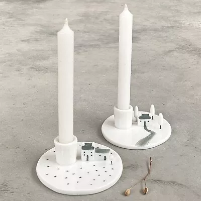 East Of India Candle Holder Garden Path/Houses In Meadow • £19.99