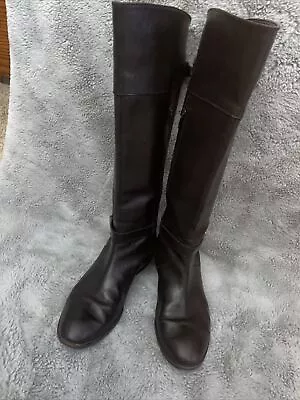 Ralph Lauren Melora Blk Leather Knee High 7.5B • $38.99