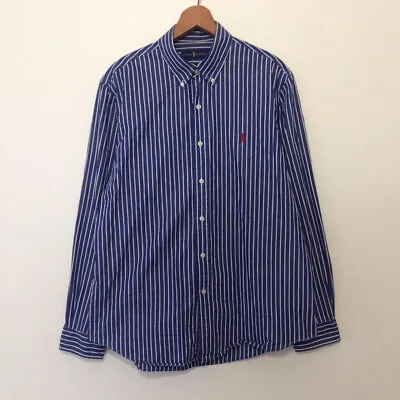 $42 • Buy VTG Vintage 90s RALPH LAUREN Shirt Striped Embroidered L