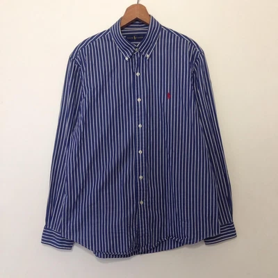 $42 • Buy VTG Vintage 90s RALPH LAUREN Shirt Striped Embroidered L