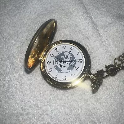 Vintage Quartz Majesti Pocket Watch Beautiful Relief Case Ship & Floral *exc  40 • $5.99