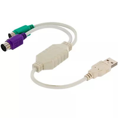 $6.59 • Buy USB Male To Dual PS/2 PS2 Female Cable Mouse Keyboard Adapter Converter