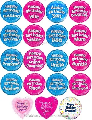 £2.89 • Buy Sparkly 18  Family Member Happy Birthday Foil Helium Balloon Party Decorations O