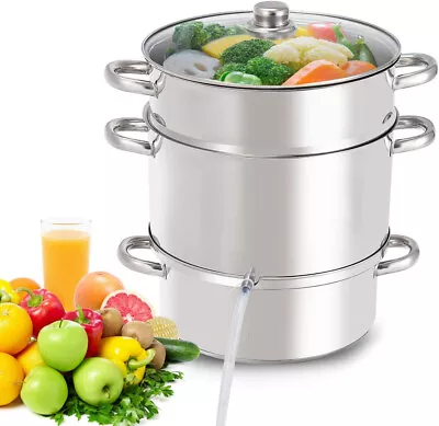 Home 11-Quart Stove Top Stainless-Steel Kitchen Steam Juicer W/ Recipes • $125.89