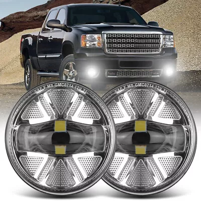 Front Chrome Bumper LED Fog Lights For GMC Sierra 1500 07-13 2500HD 3500HD 07-14 • $59.89