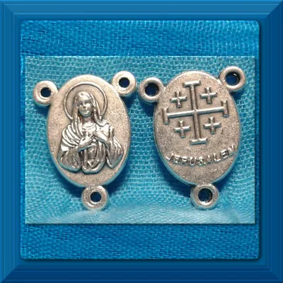 £2.22 • Buy Rosary Parts Centerpiece Immaculate Heart Of Mary Jerusalem & Cross 👀 CE1c