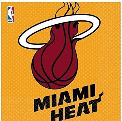 Miami Heat Luncheon Napkins - 6.5  (Pack Of 16) - Premium Multicolor Paper Napki • $13.99