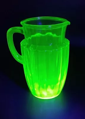 Vintage Depression Glass Uranium Pitcher Anchor Hocking Green  • $38.50