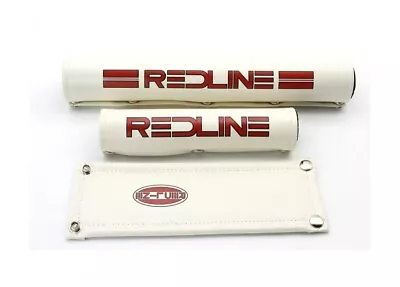 Old School Bmx Redline Vinyl Studded Retro 80's Straight Bar Pad Set White • $149