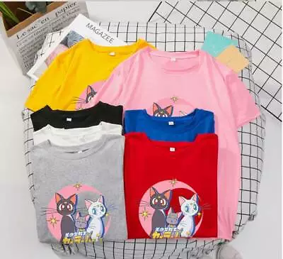 New! Anime Sailor Moon Artemis Luna Cat T-Shirt Cartoon Cosplay Costume Tops Tee • $28.95