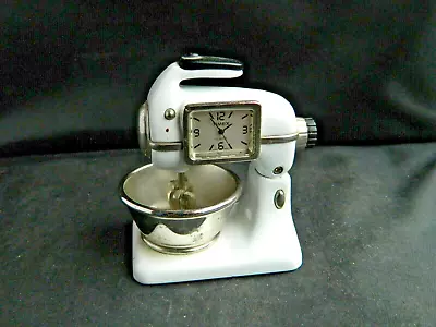 Vintage Miniature Collectible Desk Clock Figural Stand Mixer Timex • $11.95