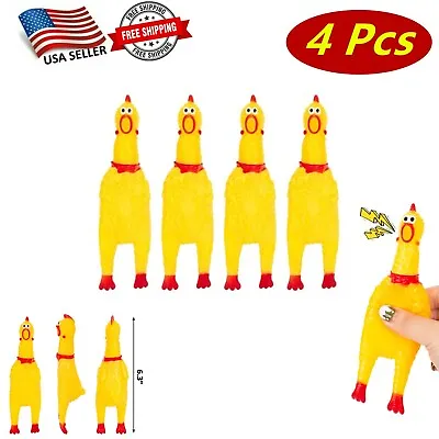 4 Pcs Of Small Squeaky Rubber Chicken Chew Toy With Playful Squeeze Sound • $7.99