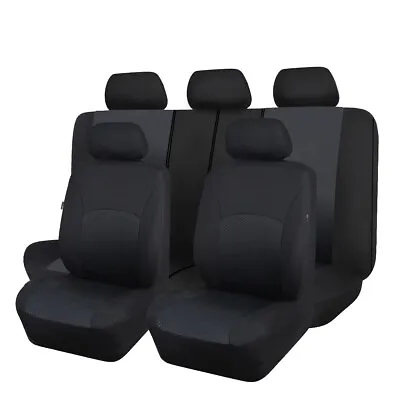 Stamp Fabric Universal Car Seat Covers Set Rear Split 40/60 50/50 Black For Men • $44.99