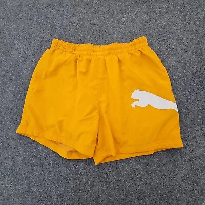 $16.04 • Buy PUMA Shorts Mens LARGE Yellow Modern Summer Football Sports Quick Dry Size L