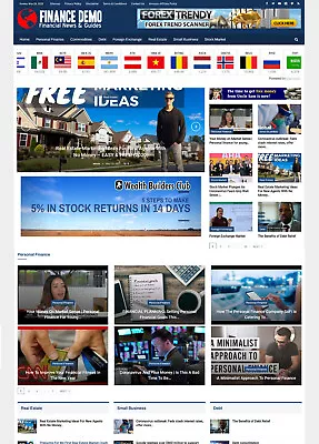 Financial News & Guides Website Make Money With Affiliates And Ads + Auto Pilot • $14
