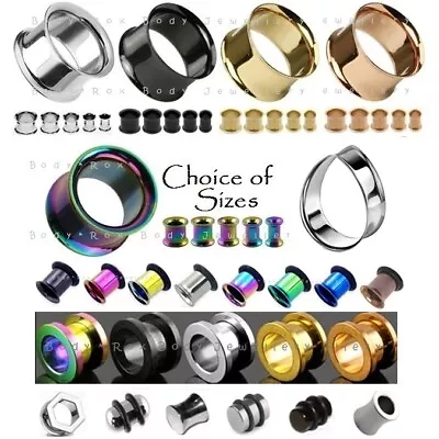 £4.75 • Buy Double Flare Flesh Tunnel, Titanium Anodised, Ear Stretcher Plug Expander 