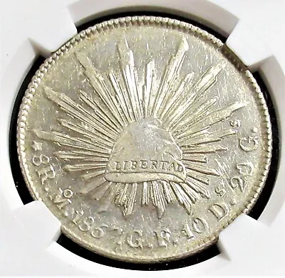 Mexico: Republic 8 Reales 1857 Mo-GF MS61 NGC Mexico City Mint • $786.50