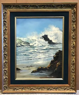 24  X 18   Oil On Canvas Titled “Seascape Of Carmel  Artist- Violet Parkhurst • $1800