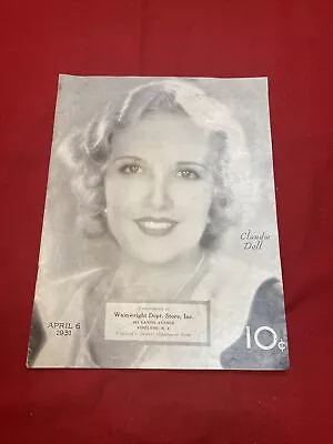 Amusementab Magazine April 6 1931 Claudia Dell. Vineland NJ. Wainwright’s Dept.￼ • $25