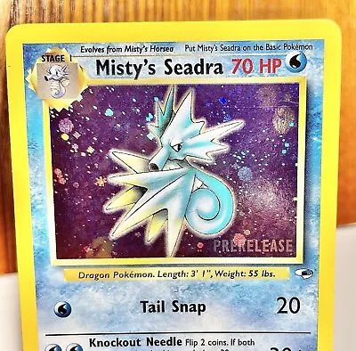 (LP+) Pokemon Prerelease Stamp - Misty's Seadra 9/132 Prerelease - Dent • $6.50