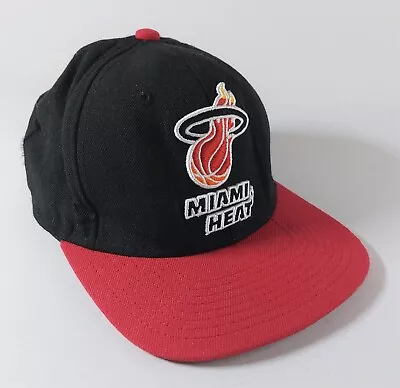 Miami Heat Cap Snapback Hat Mitchell & Ness Hardwood Classics 100% Wool Adults • £15.99