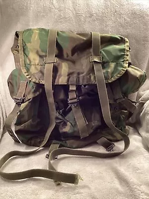 WOODLAND CAMO Medium ALICE Combat Field Pack With Straps No Frame • $48.95