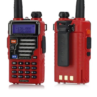 $53.99 • Buy 2x Baofeng UV-5R Plus Qualette Series Red 2m/70cm Band VHF UHF Ham Two-Way Radio