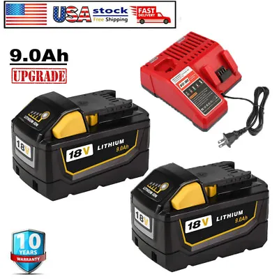 Battery For Milwaukee For M18 18V 9.0AH Extended Lithium-ion 48-11-1890 /Charger • $89.95