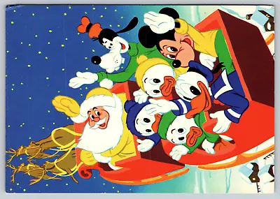 $9.99 • Buy WALT DISNEY VINTAGE POSTCARD Christmas Santa Mickey Mouse Goofy 105/1 Unposted