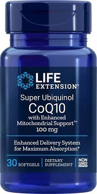 Life Extension Super Ubiquinol CoQ10 With Enhanced Mitochondrial Support 100 Mg • $25.32