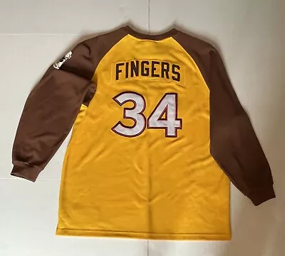 San Diego Padres Rollie Fingers #34 Vintage Jersey Long Sleeve Men’s Size Xl • $75