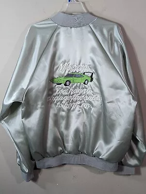 Vintage Houston Mopar Car Club Charger Daytona Hot Rod Nylon Jacket XL Silver  • $80