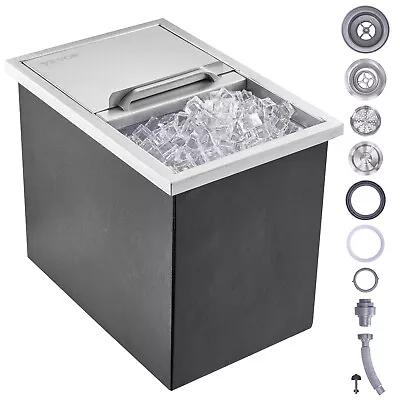 VEVOR 18 X12 X14.5  Drop In Ice Chest Ice Cooler Ice Bin Stainless Steel W/Cover • $196.99