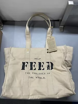 FEED Help Feed The Children Of The World Tote Beige Tan Bag Canvas Straps Aspen • $19.95