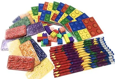 $21.99 • Buy Building Blocks Party Favors Pack~Makes 12~Birthday-Class ~Pencil-NotePad + More