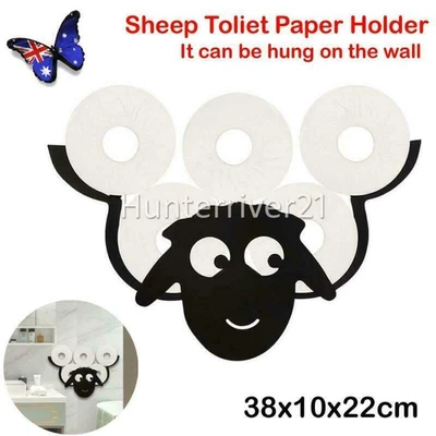 $26.80 • Buy Metal Sheep Toilet Paper Roll Holder Stand Storage Bathroom Organizer Black AUS