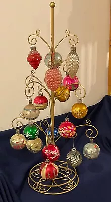 Lot Of 19 Vintage Christmas Mercury Glass Ornaments Glitter Painted Pine Cone • $49.99