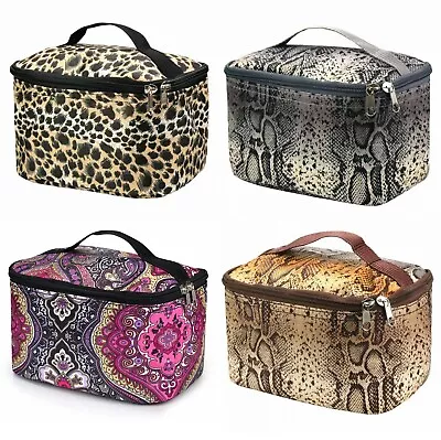 Small Soft Case Cosmetic Bag Mirror Makeup Bag Toiletry Brush Holder Organizer • $11.95