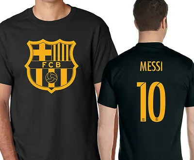 BARCELONA MESSI # 10 T-Shirt Fan Jersey Lionel Leo FCB Greatest Ever S-6XL Tee • $21.95