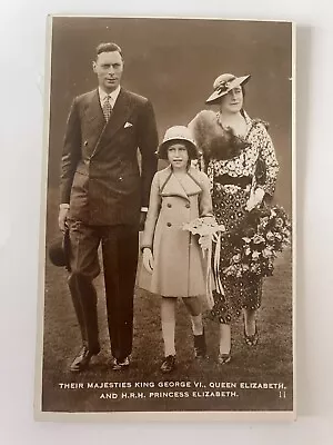 King George VI Queen Elizabeth And H. R. H. Princess Elizabeth Postcard • £3