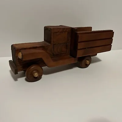 Toy Truck Wooden Handmade Vintage Wheels Move Durable Toy Solid Wood Truck 10.5” • $9.99