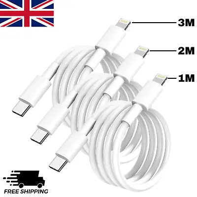 For IPhone Charger Cable 14 12 13 11 8 7 Pro Max X/XS USB C Fast Charging 2m 3m • £2.49