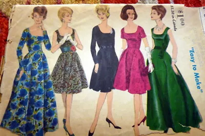 LOVELY VTG 1960s EVENING DRESS VOGUE Sewing Pattern 14/34 FF • $9.99