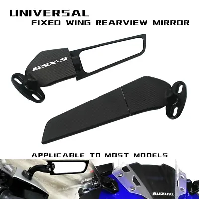 Adjust Rotating Stealth Rearview Side Mirror Winglet FOR SUZUKI GSX-S 750 1000 • £51.59