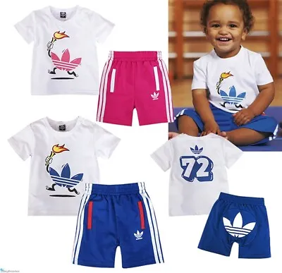 Baby Boys Girls 2 Pieces Cotton Set Top T Shirt + Pants Sport Clothes 1-3Yrs • $29.95