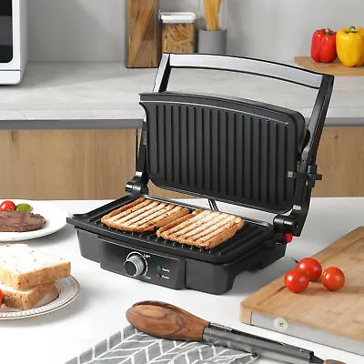 $56.99 • Buy Panini Press Grill Stainless Steel Sandwich Maker W/ Non-Stick Plates Drip Tray