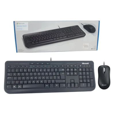£28.77 • Buy Microsoft Desktop 600 Wired Usb Spill Resistant Keyboard & Mouse Set / Uk Layout